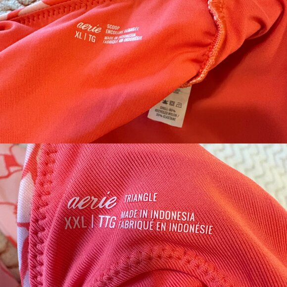 Aerie Pink Floral Bikini Bathing Suit Tops and Bottom - Size XL - XXL - Picture 12 of 12